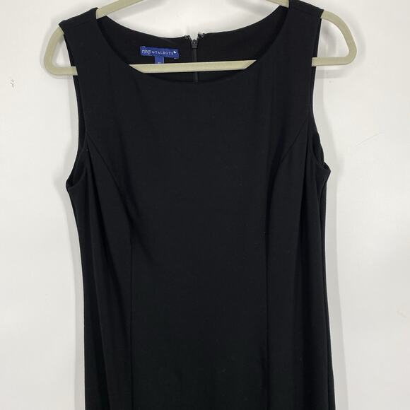 Talbots Sleeveless Shift Dress Women size 12 Black Lace Hem - Picture 4 of 9